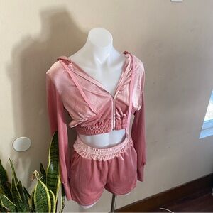 Two Peice Short Set Zip up Hoodie